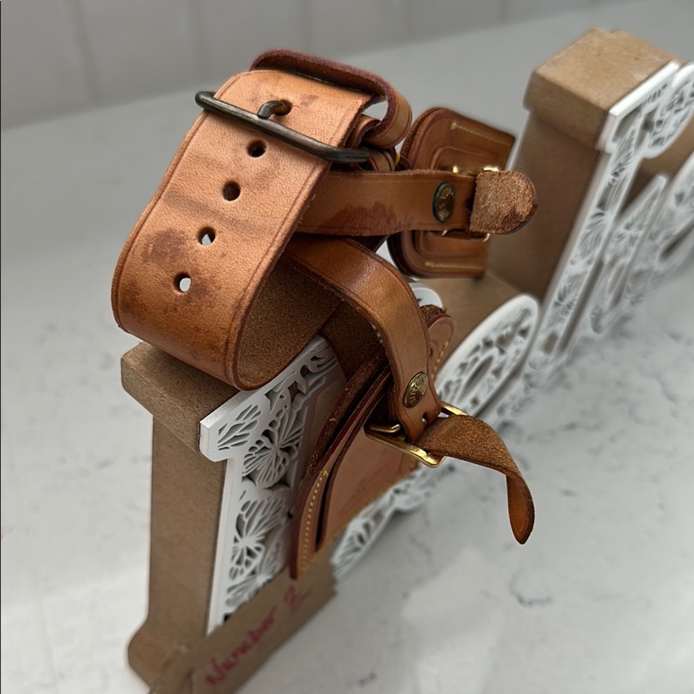 LV#2 ~ Louis Vuitton Brown Leather Luggage Tags and Straps & Poignet - Picture 10 of 14